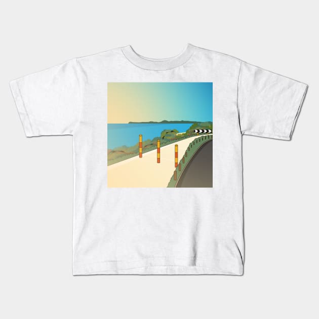 Beach Sidewalk Kids T-Shirt by MOULE